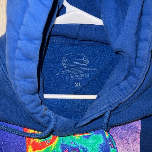 Brockhampton Biggie Smalls Iridescence Thermal Graphic Hoodie Men's XL Blue - Picture 2 of 3